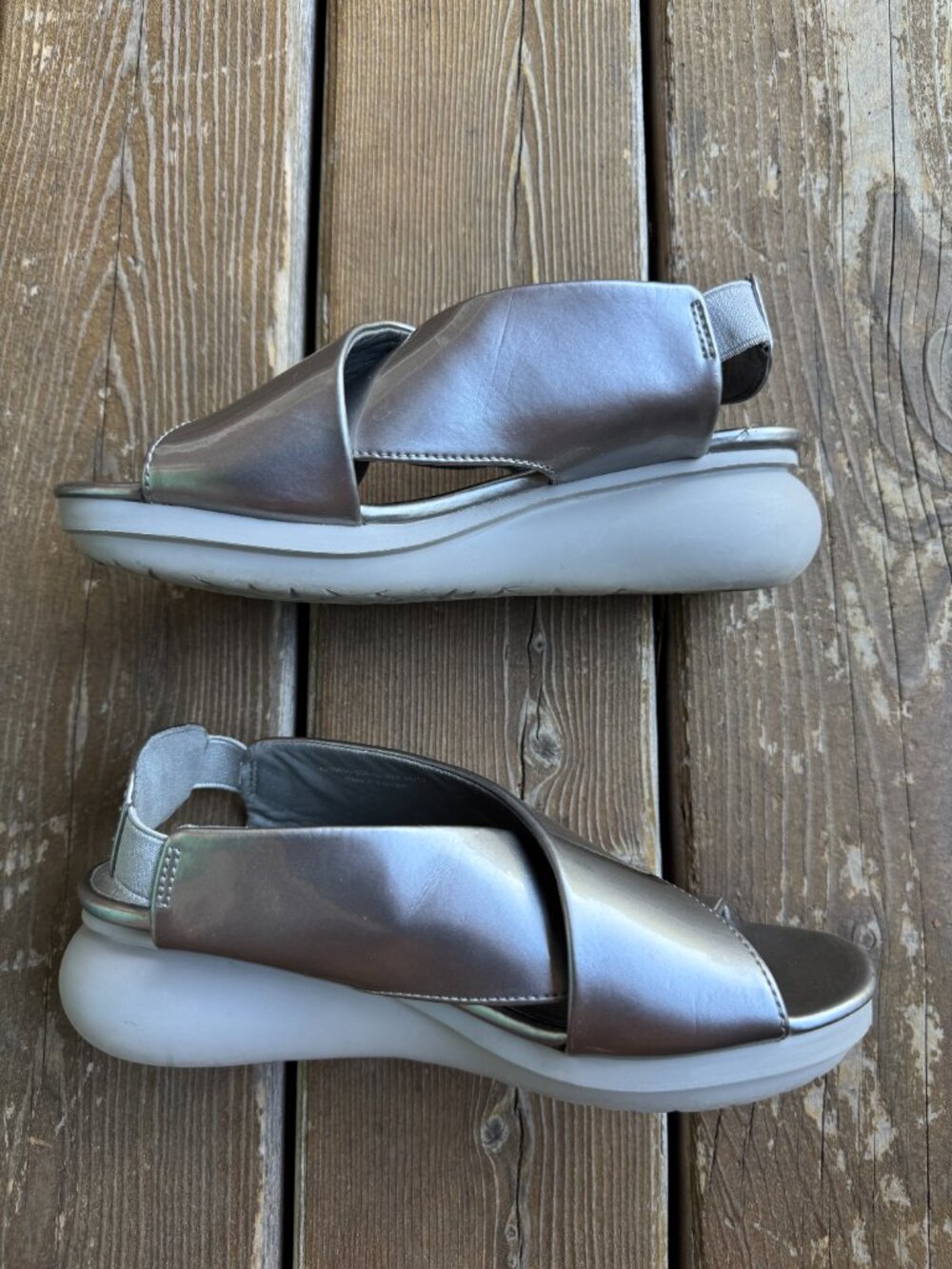 CAMPER Silver Balloon CrissCross Sandals in Women's 38/US 7.5-8 - Picture 3 of 10